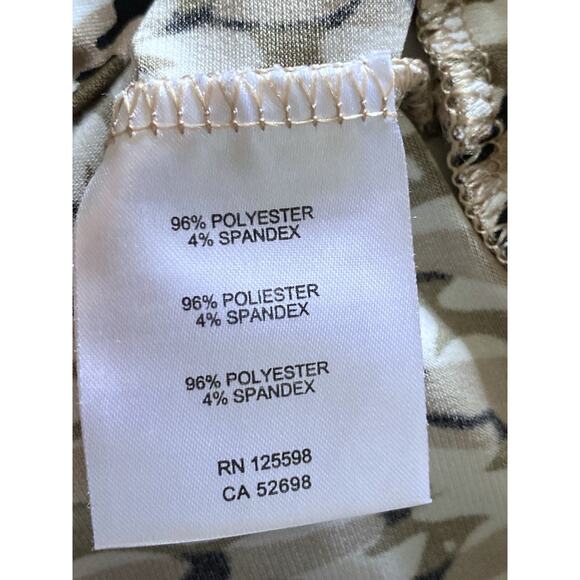 Ellen Tracy Womens Petite Large Surplice Cap Sleeve Animal Print Blouse - Picture 7 of 8